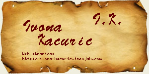 Ivona Kaćurić vizit kartica